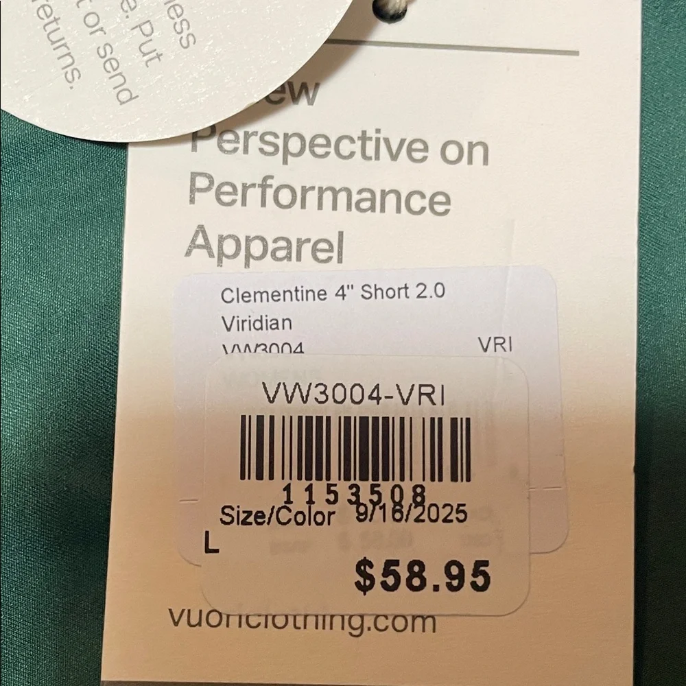 Vuori Green Athletic Shorts with Drawstring - Picture 5 of 5